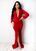 Women's clothing sexy dress V-neck slit slim hip skirt nightclub green personality tight fishtail skirt_ecoleips.com
