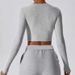 Women's Clothing Colorvalue Fitness Sports Top For Women Casual Ribbed Crew Neck Long Sleeve Yoga Running Sweatshirt Polyester_ecoleips.com