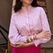 Women's Casual Fashion Long Sleeve Shirt Striped Ruffle Cardigan Top Spring Autumn_ecoleips.com