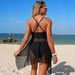 Voya Popular European And American Solid Color Mesh Sunscre Swimwear, Cross-border Two-piece Triangle Bikini For_ecoleips.com
