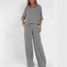 K Casual And Fashionable Pocket Pants Beach Suit Short Sleeved Top Pullover Set Women's Solid Color Two-piece Set_ecoleips.com