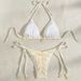 Women's Clothing Shell Lace-up Split Sexy Bikini Solid Color Hot Spring Beach Swimsuit_ecoleips.com