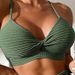 solid color split swimsuit gathered sexy high waist beach bikini swimwear bikini_ecoleips.com