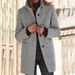 Vintage Wool Blend Coat – Fall/Winter Women’s Stand Collar Button Jacket (Navy/Beige/Caramel, S-5XL)_ecoleips.com