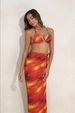 Women's Clothing European And American Style Printed Backless Bikini Three Piece Swimsuit, Long Tulle Skirt Swimsuit_ecoleips.com