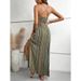 In Stock 2025 European And American Spring Summer New Women's Fashion Strap Printed Beach Slit Dress High Waist Slimming_ecoleips.com