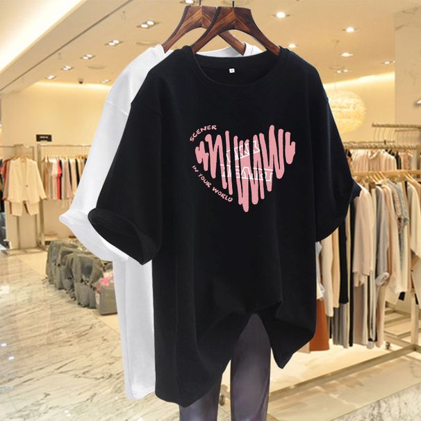 Women's American Retro Style Short Sleeved T-Shirt Round Neck Top Loose Fit Plus Size Summer_ecoleips.com