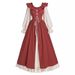 Period Women's Medieval Renaissance Fairy Dress Long Sleeve Ireland_ecoleips.com