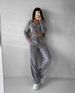 Women's Clothing Suit Solid Color Long Sleeve Zipper Hoodie Lace up Pants Two piece Set_ecoleips.com