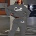 Women's Clothing Letter Print Hoodie Sweatshirt Set Fashionable Street-Ready Letter Print Hoodie & Jogger Set – Oversized Comfort For Urban Explorers_ecoleips.com