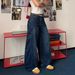 Retro Large Pocket Curved Blade Jeans Men's Autumn New Style High Street Design Loose Slim Straight Wide Leg_ecoleips.com