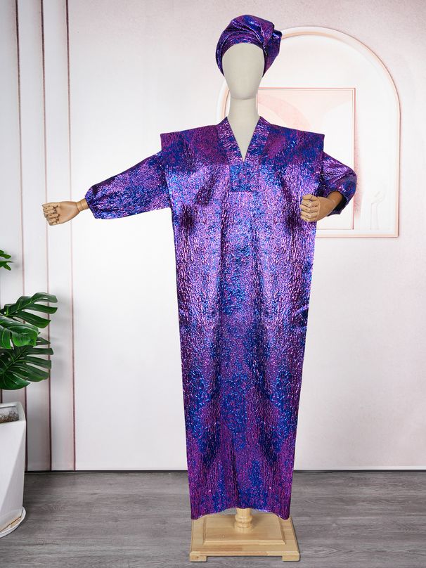 Women's Clothing Muslim Jacquard Loose Fitting Long Robe Large Size Dress Headscarf_ecoleips.com