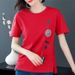 Stylish Short-Sleeved T-Shirt For Women, Summer Korean Style Loose Plus-Size T-Shirt, Solid Color Printed Top, Trendy_ecoleips.com