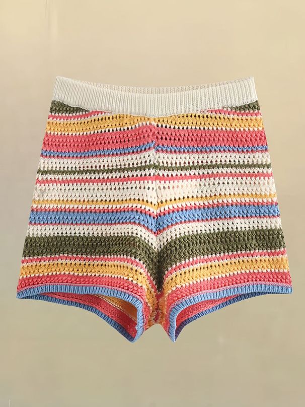 Women’s Clothing Vitality cute knitted suit women winter new color striped polo shirt sweater casual knitted shorts_ecoleips.com