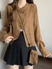 Retro Suede Cropped Jacket – Women’s Vintage Button-Up Biker Jacket In Khaki & Coffee (XS-XL)_ecoleips.com