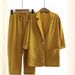 Women's Clothing Commuter Suit Set Cotton And Linen Jacket Pants Pocket Loose Fashion Casual Wear_ecoleips.com