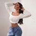 Voya Women's Spring And Summer New Items In Stock, Casual Waist Collection, Ultra Short Style, Pleated Long Sleeved Women's T-shirt Top_ecoleips.com