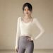 Women's Quick Drying Long Sleeve Pilates Yoga Sports Two Piece Set Top Gym Running Training Wear_ecoleips.com