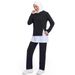 Straight Arab Sportswear Hui Muslim Solid Color Two-Piece Casual Sweatshirt Set Y020_ecoleips.com