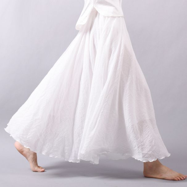 K Women's New Half Length Skirt, Solid Color Long Skirt, Loose And Oversized Skirt, Pleated A-line Skirt_ecoleips.com