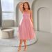 2025 Spring/Summer New High-End Mesh Sleeveless Tube Top Dress European And American Fashion Elegant Socialite Light_ecoleips.com