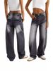 Relaxed Fit High Waist Wide Leg Jeans For Women - Vintage Washed Denim Pants With Stretch Comfort, Streetwear Style, Plus Size Friendly_ecoleips.com