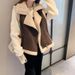 Women’s Lambswool & Faux Suede Vest – Oversized Korean Style, Winter Warmth, Luxe Fur Trim (Beige/Khaki/Brown/Black, M-2XL)_ecoleips.com