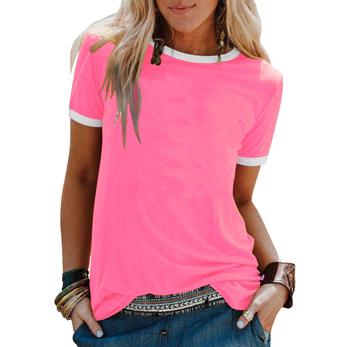 Women's Clothing Summer New Women's Custom Z Bottoming Shirt Tops Loose Round Neck Short Sleeve T Shirt_ecoleips.com