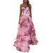 Women Fashion Chiffon Printed Long Fairy Style Elegant Evening Party Dress Temperament Formal Dinner Prom Gown Dress_ecoleips.com