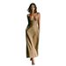 Women's Elegant Slim Fit Solid Color Suspender Dress Summer Relaxed Everyday Wear Comfortable Feshion_ecoleips.com