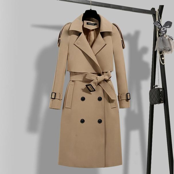 ng2510292 Women's Mid-length Trench 2023 Korean Version Slim-fit Waist-cinching Slimming Ladies' Spring And Autumn Coat_ecoleips.com