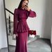 Vintage-Inspired Long Sleeve A-Line Dress With Puff Sleeves - Elegant & Sweet Floral Print For Women_ecoleips.com