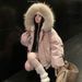 girl Girl Girl Girl American Retro Workwear Parka For Women, New Winter Thickened Warm Cotton Coat, Petite Hooded Jacket With Spandex_ecoleips.com