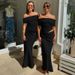 Women's Style Slim Fit One Shoulder Dress With Temperament, Hollowed Out Mesh Splicing, Pure Desire Long Skirt_ecoleips.com