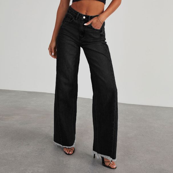 K New Denim Pants For Women, Loose And Casual Straight Leg Wide Leg Pants_ecoleips.com