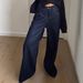 American-style Autumn And Winter Washed Pleated Design Curved Cut Jeans For Women, High-waisted, Loose, Slimming,_ecoleips.com