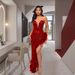 Verve Women's Off-Shoulder Backless Pure Desire Style Feather Sequin Dress_ecoleips.com