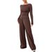 Women's Wide Leg Pants Two Piece Set Concealing Irregularities Loose Fitting Stylish Soft_ecoleips.com
