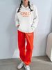 Women's Letter Print Hoodie Set, Long Sleeve Pullover Sweatshirt And Elastic Waist Pants_ecoleips.com