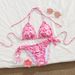 2026 Cute Floral Print Two Piece Bikini Set Hot Selling Sexy Girl Tie up Swimsuit for Spa Three Piece Women's Clothing_ecoleips.com