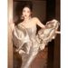 Mermaid Evening Gown Sophisticated And Elegant Strapless Women's Wedding Dress Perfect for Banquet Hosts And Toasting_ecoleips.com