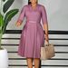 Women's Elegant Solid Color Three Quarter Sleeve Dress D3335 Foreign Trade Clothing European American Fashion Independent_ecoleips.com