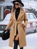 K New Woolen Double Breasted Lace Up Woolen Coat For Women_ecoleips.com