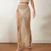 Women's Knitted Beach Cover-Up Set - Sexy Hollow Out Bikini & Skirt, Sun Protection, European Summer Style_ecoleips.com