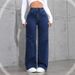 High Waist Women's Light Washed Jeans Loose Wide Leg Straight Pants Large Size Comfortable Fit Denim_ecoleips.com