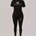 Women's Clothing Style Women's Fashion Tight Fitting T-Shirt Pants And Short Sleeved Set Clothing For Women_ecoleips.com