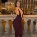 Women's Sexy Slim Fit V Neck Bodycon Dress Solid Color Backless 2025 European American Cross Border Hot Girl Fashion Wholesale_ecoleips.com