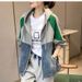 Women's Clothing Casual Color Matching Women's Hooded Loose Casual Jacket Tops Spring And Autumn Clothes_ecoleips.com