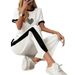 Women's Heart Shaped Rose Print Summer Set Short Sleeved T-Shirt And Sweatpants Two Piece Breathable Comfortable Clothing_ecoleips.com