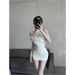 Elegant Sexy Summer New Style Women's Dress Tight Slimming Bridesmaid Shoulder Bared Advanced Feeling Cleanfit Chinese Brand_ecoleips.com